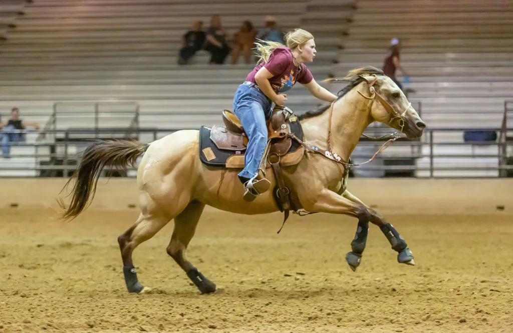 Barrel racing in action for Rich at Heart awareness campaign