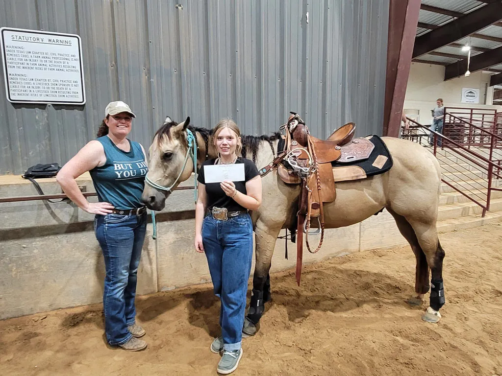 Founder Stacey-Jean Marie Baum with rider and horse